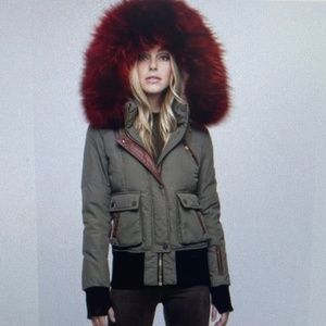 Nicole Benisiti Fordham Red Fur Bomber